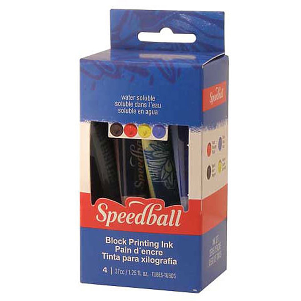 Speedball, Craft Supplies, Art & School, Water-soluble, Block Printing, Ink, 4 Color, Kit, 400561